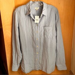 NWT Light Blue J. Crew Cotton Button-up Shirt with Pocket Size Small - VERY Soft